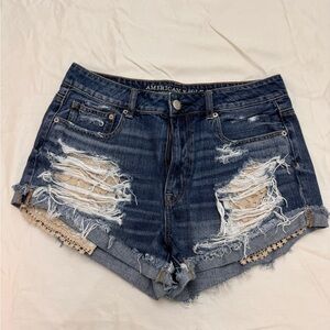 American Eagle Distressed Jean Shorts, Size 12
